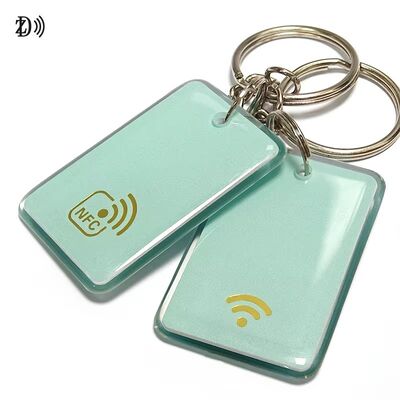 کارت کنترل دسترسی چاپی سفارشی NFC 13.56Mhz RFID Epoxy Tag NFC Keychain MIFARE Classic EV1 1K