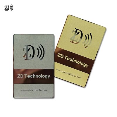 طراحی سفارشی NFC کارت کسب و کار فلزی NTAG216 888 بایت 13.56MHz RFID کارت بازدید فلزی فولاد ضد زنگ