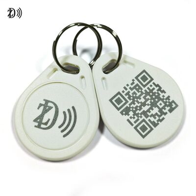 لوگو ضد آب / کد QR سفارشی ABS Keyfob MIFARE کلاسیک EV1 RFID ABS Keychain برای کنترل دسترسی در