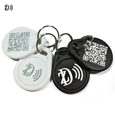 لوگو ضد آب / کد QR سفارشی ABS Keyfob MIFARE کلاسیک EV1 RFID ABS Keychain برای کنترل دسترسی در