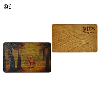 فروش مستقیم کارخانه لوگو سفارشی حک شده چوبی کارت تجاری RFID NFC ISO14443A 13.56MHz چوب خالی NFC کارت شناسه هتل