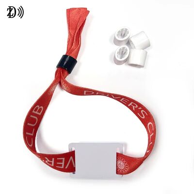 NFC 13.56MHz دستبند یکبار مصرف پارچه ای S50 تراشه RFID دستبند برای کنترل دسترسی به رویداد