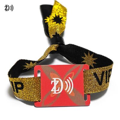 NFC 13.56MHz دستبند یکبار مصرف پارچه ای S50 تراشه RFID دستبند برای کنترل دسترسی به رویداد