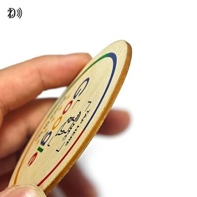 Customized Laser Engraved LOGO QR Code NTAG213 Wooden Google Review Card Stand NFC Google Review Cards